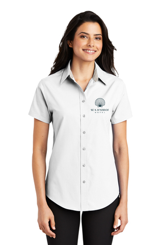 Sea Harbor Woman's Short Sleeve Button Up