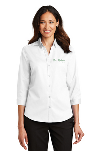 Sea Sprite Women's Button Down 3/4 Sleeve