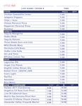 Little Bar Checklist (food, spirits, beer and wine)