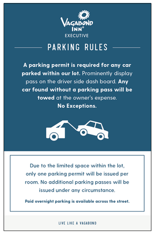 Vagabond Inn Executive Parking Rules